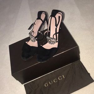 Gucci crystal logo Heels